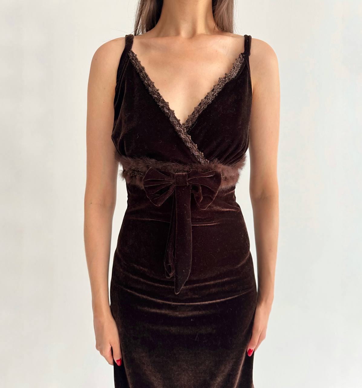 Vintage brown velvet dress