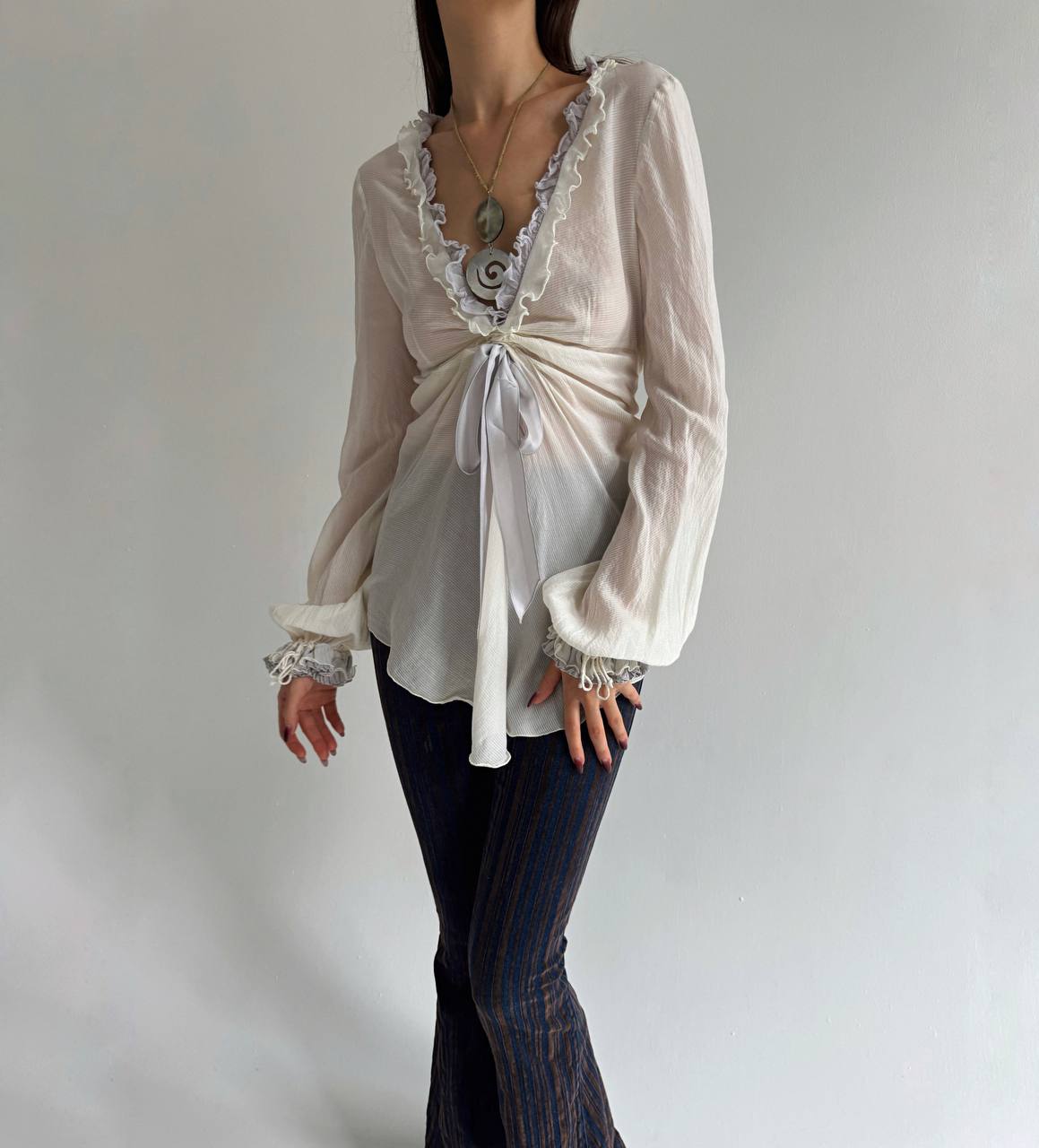 Sportmax pure silk and cotton boho blouse
