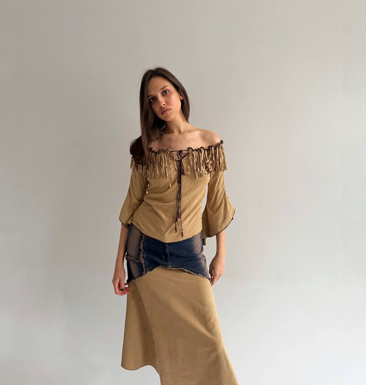 Vintage blouse with fringe