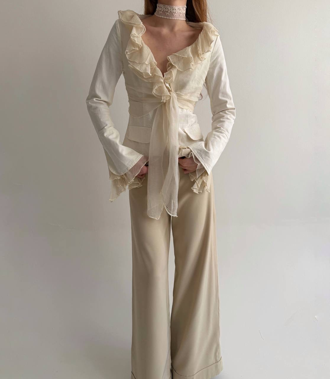 Y2K 97% cotton cream blazer