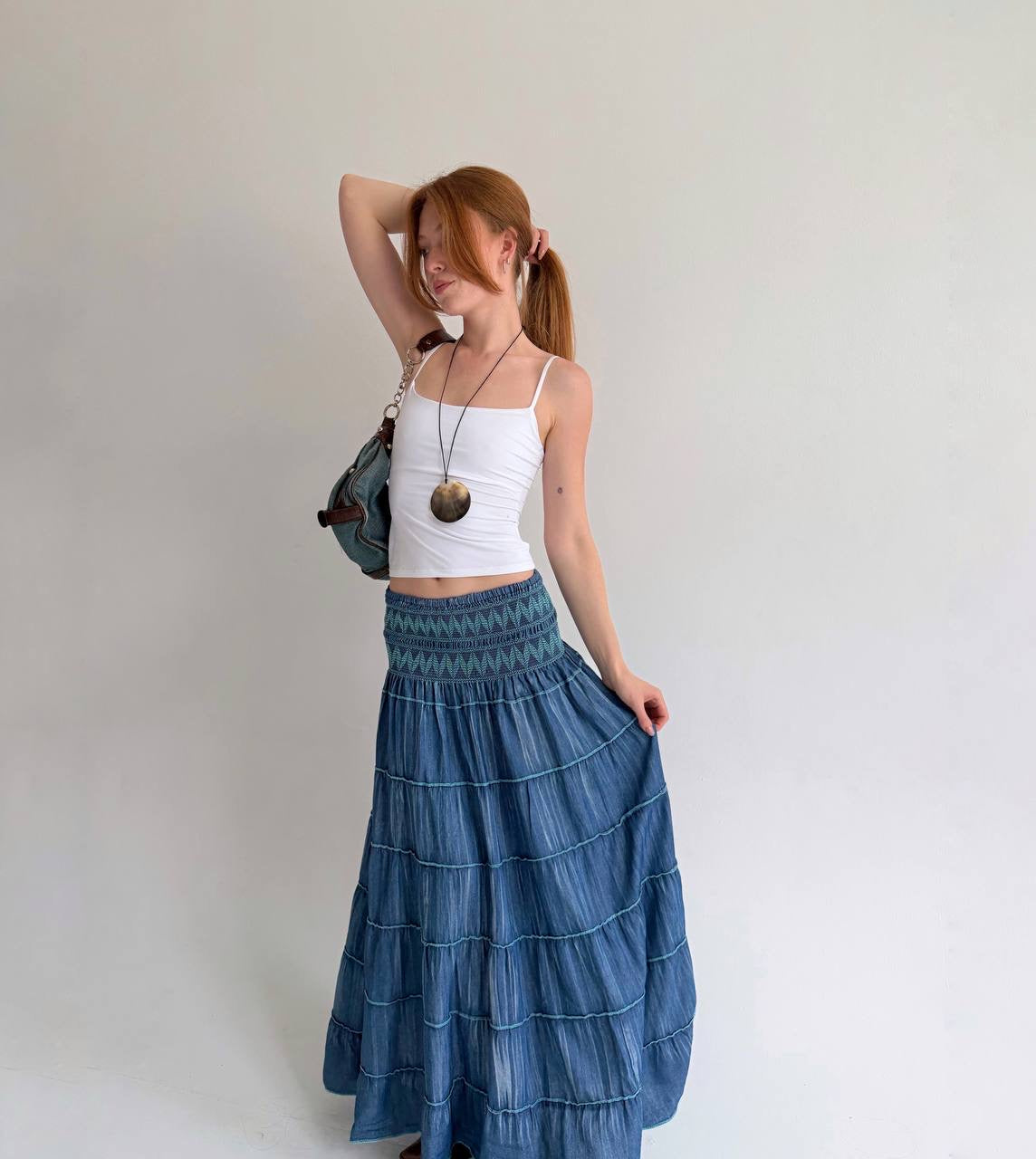 Vintage 97% cotton boho skirt