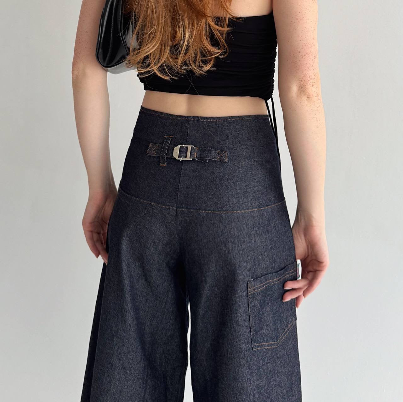 Vintage denim wide culottes
