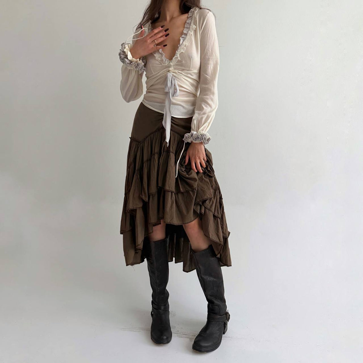 Vintage cotton ruffled skirt
