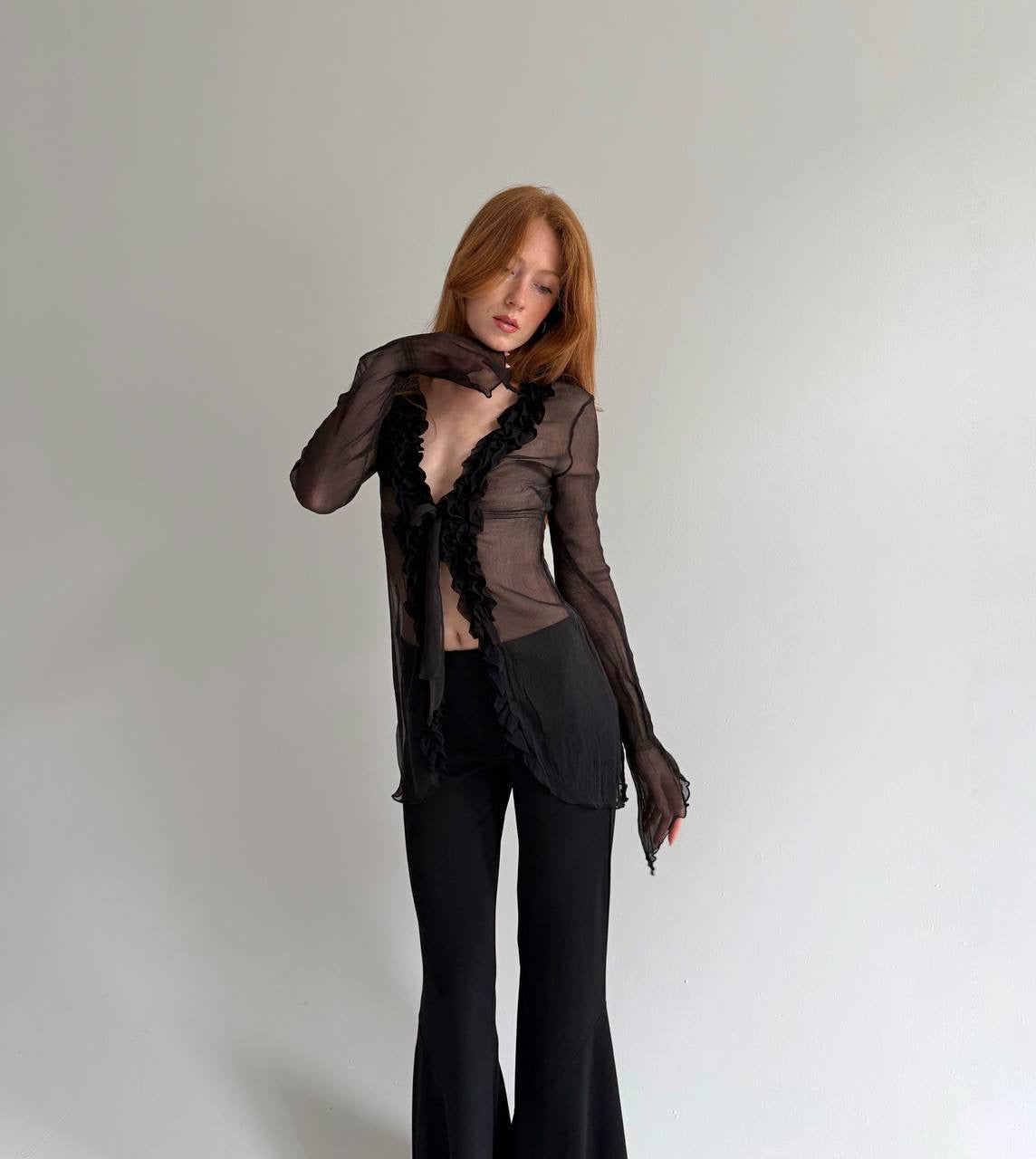 Vintage 100% pure silk long blouse