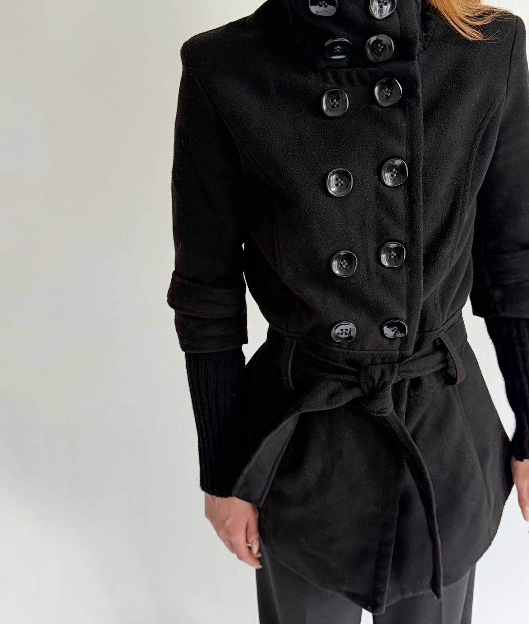 Vintage viscose blend coat with belt