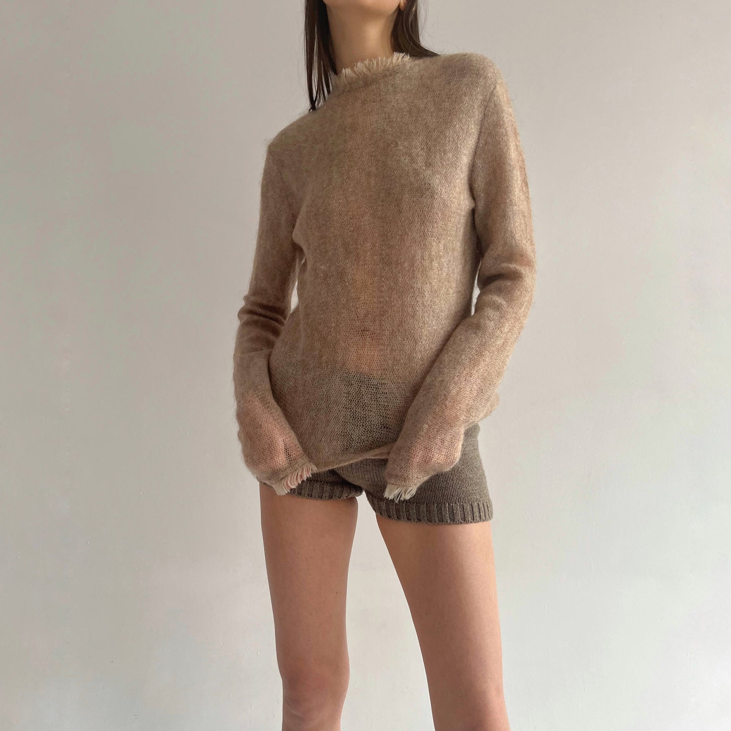 Roberto Cavalli mohair beige oversized sweater