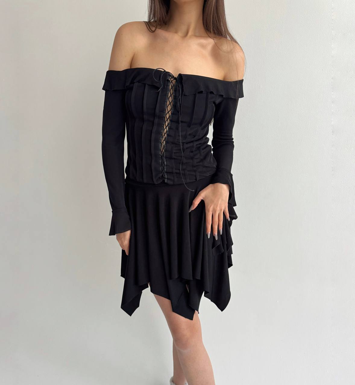 Vintage gothic off the shoulder blouse