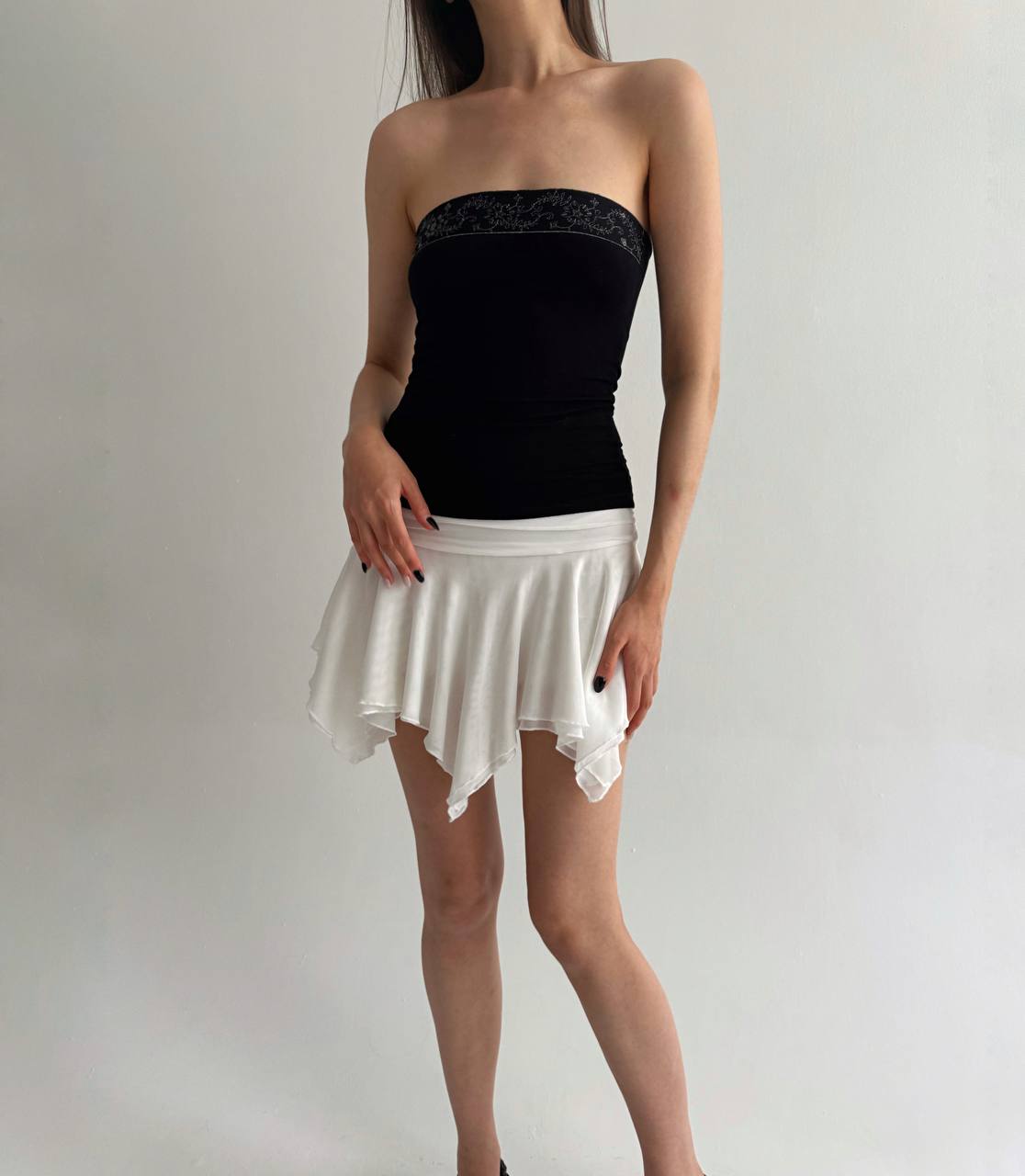Vintage viscose black tube top