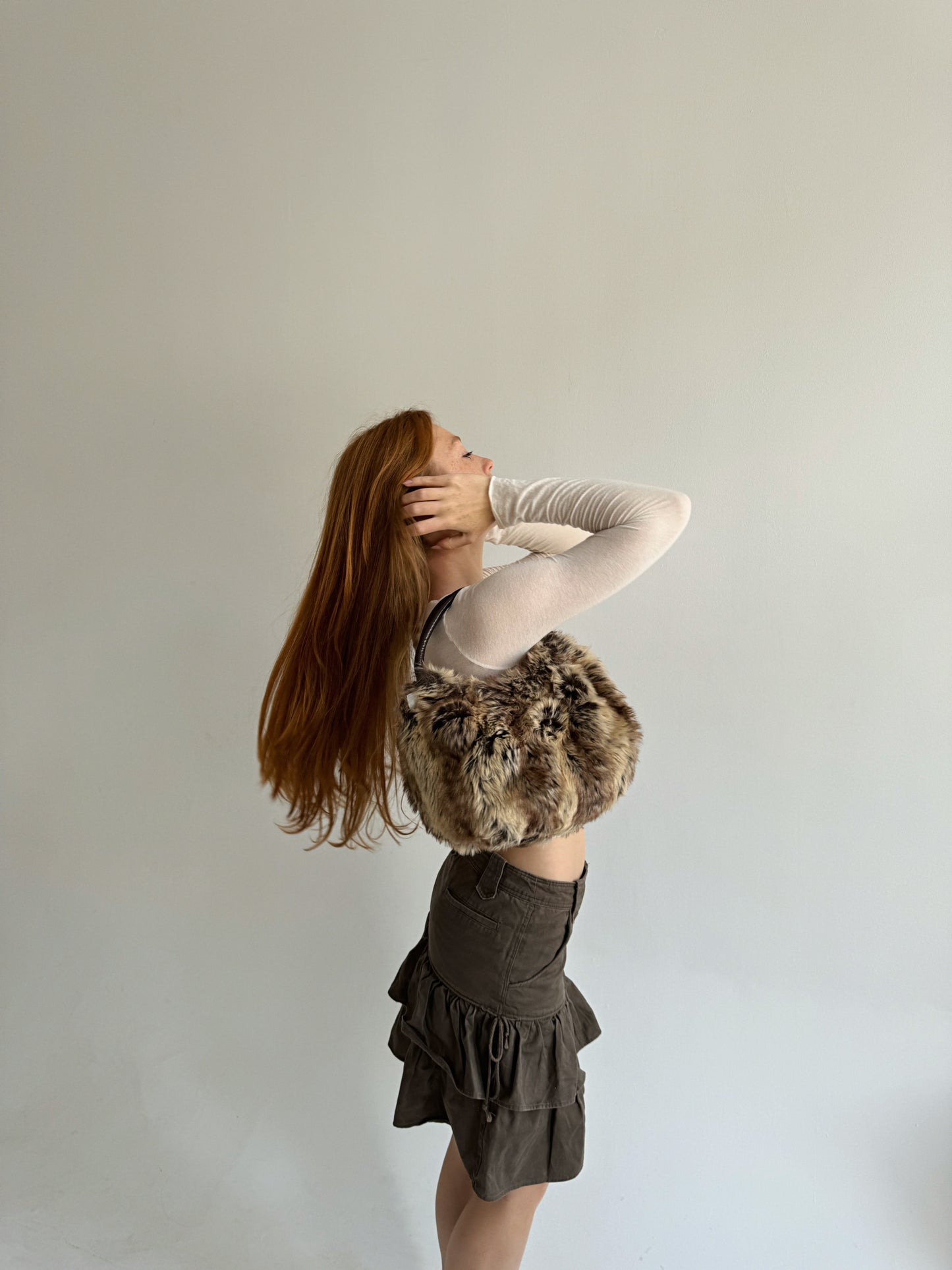 Vintage faux fur fluffy bag