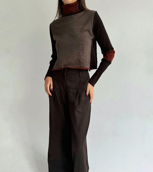 Sarah Pacini wool blend avant garde sweater