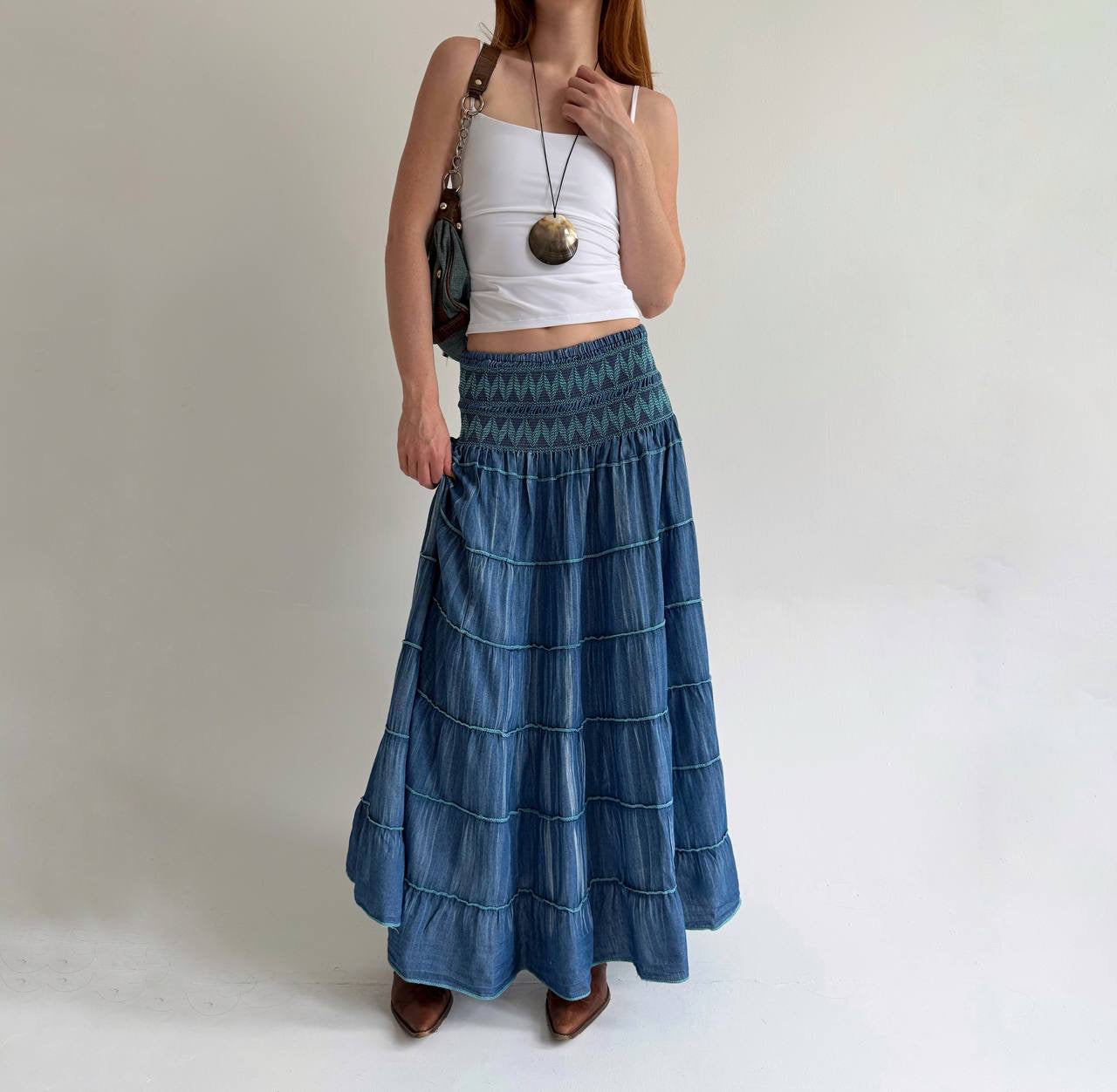 Vintage 97% cotton boho skirt