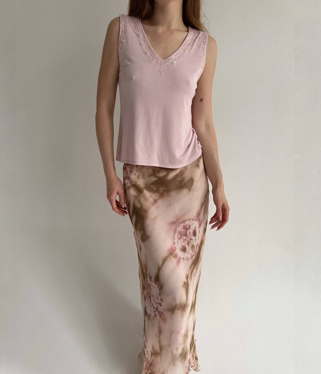 Vintage 100% pure silk baby pink blouse