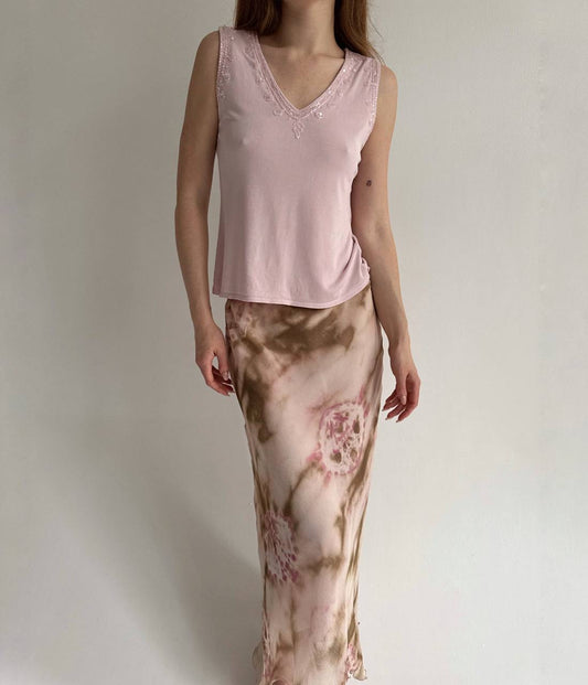 Vintage 100% pure silk baby pink blouse