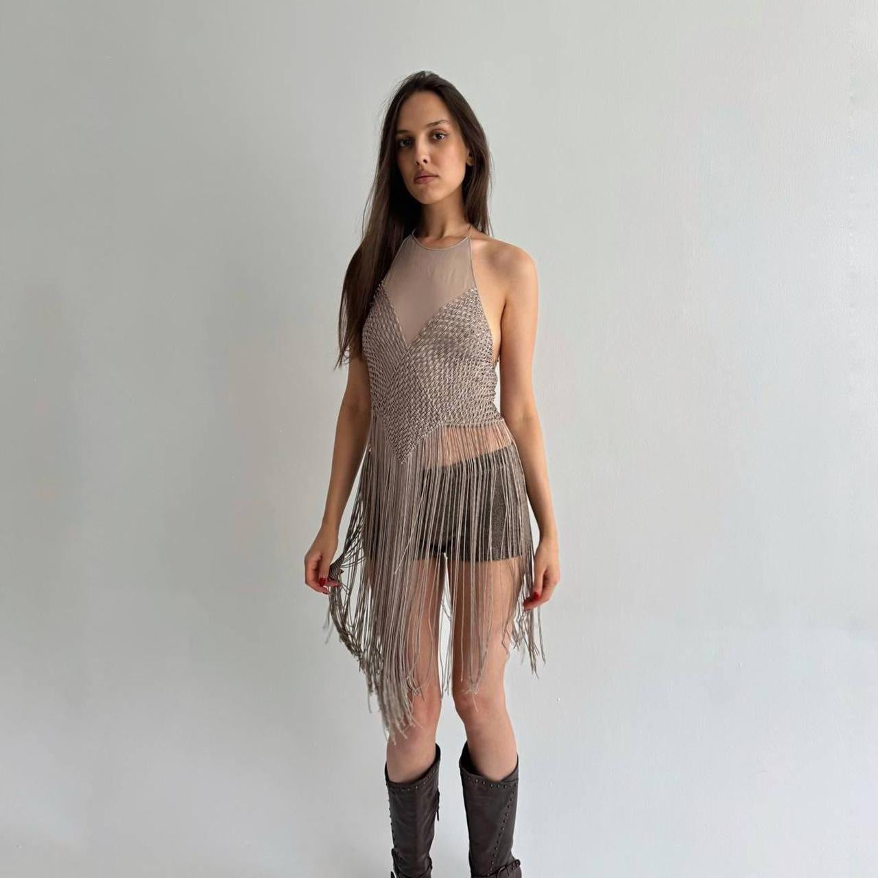 Max Mara pure silk tassel top