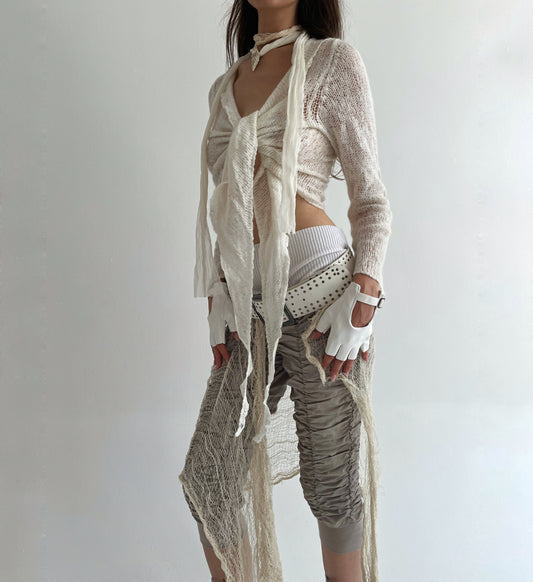 Vintage mohair blend wrap top