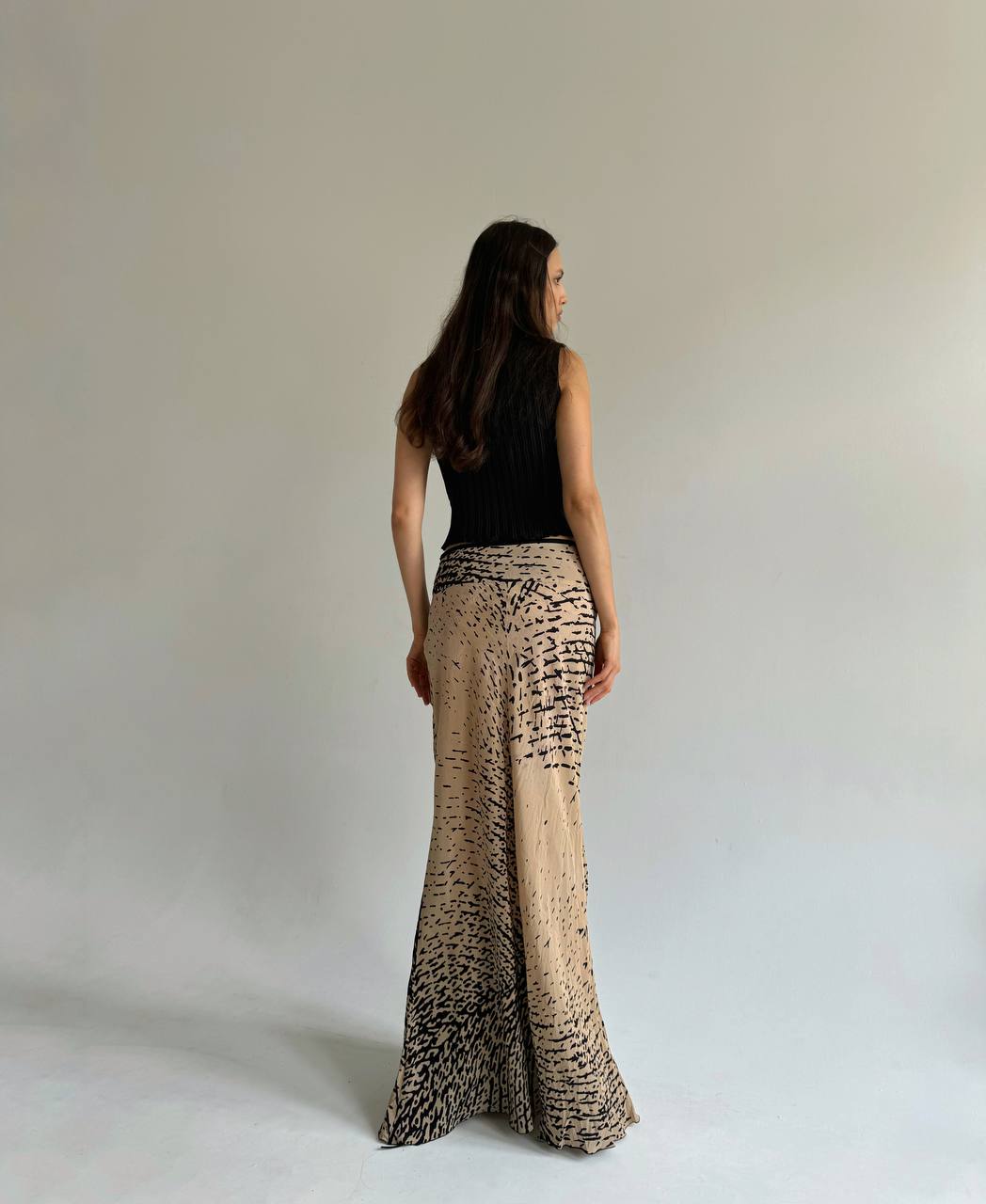 Iceberg silk super long printed skirt