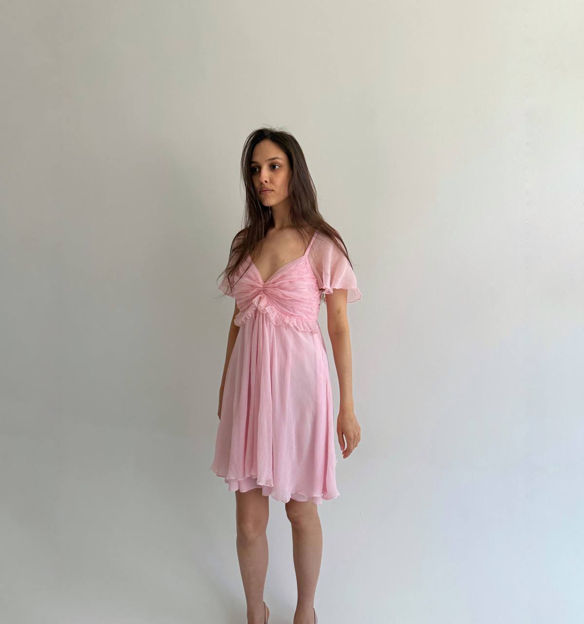 Blumarine pink viscose and silk dress