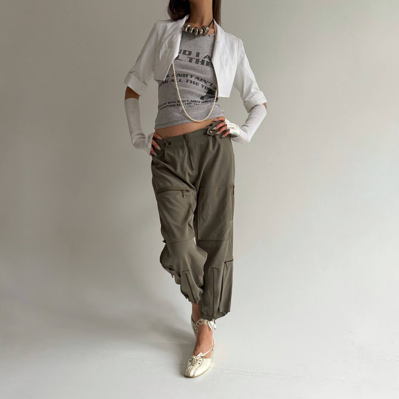 Vintage Plein Sud khaki cargo pants