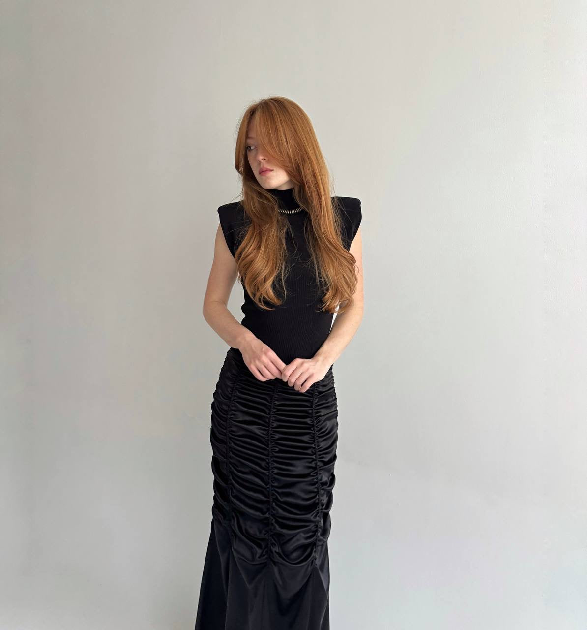 Vintage viscose blouse with shoulder pads