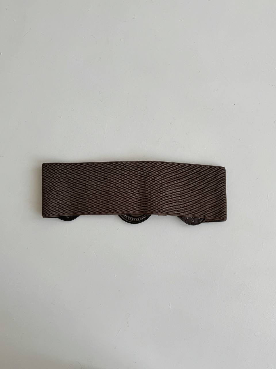 Vintage brown elastic studded belt