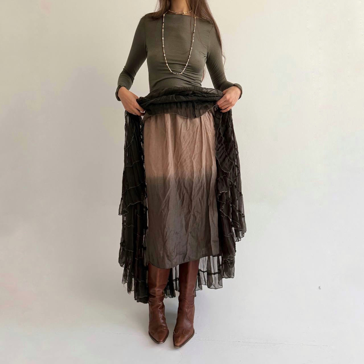 Vintage viscose ombré skirt