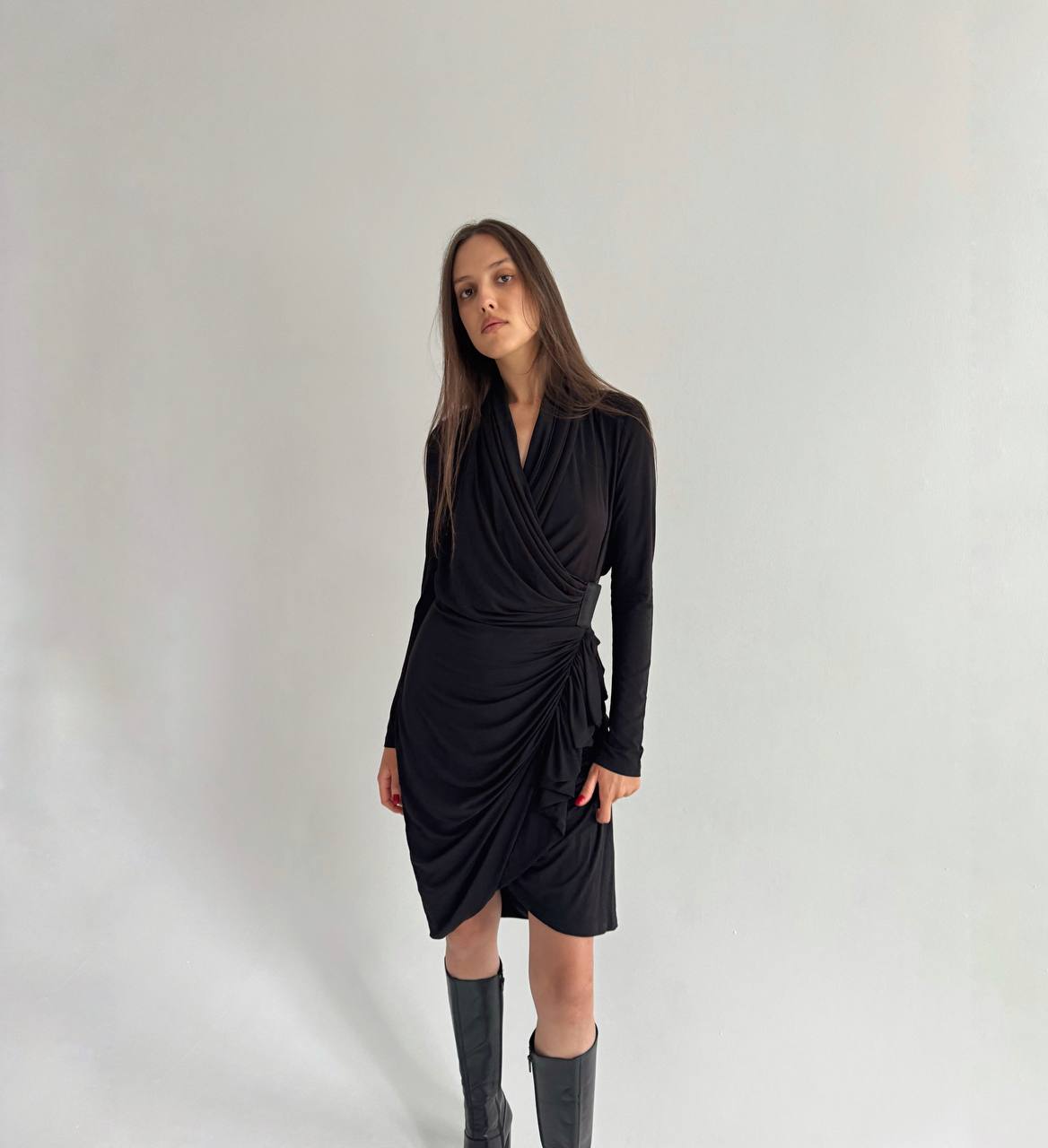 Avant garde All Saints viscose draped dress