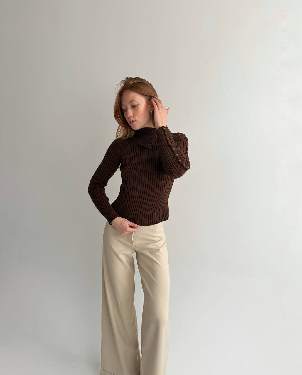 Vintage brown ribbed sweater