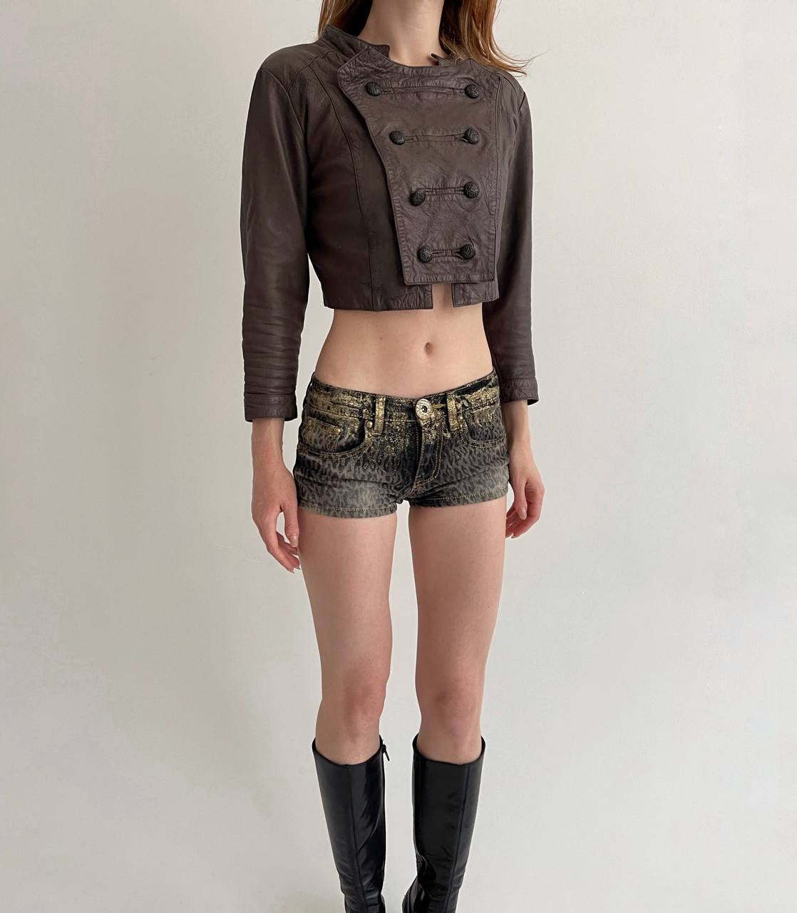 Vintage genuine leather brown jacket