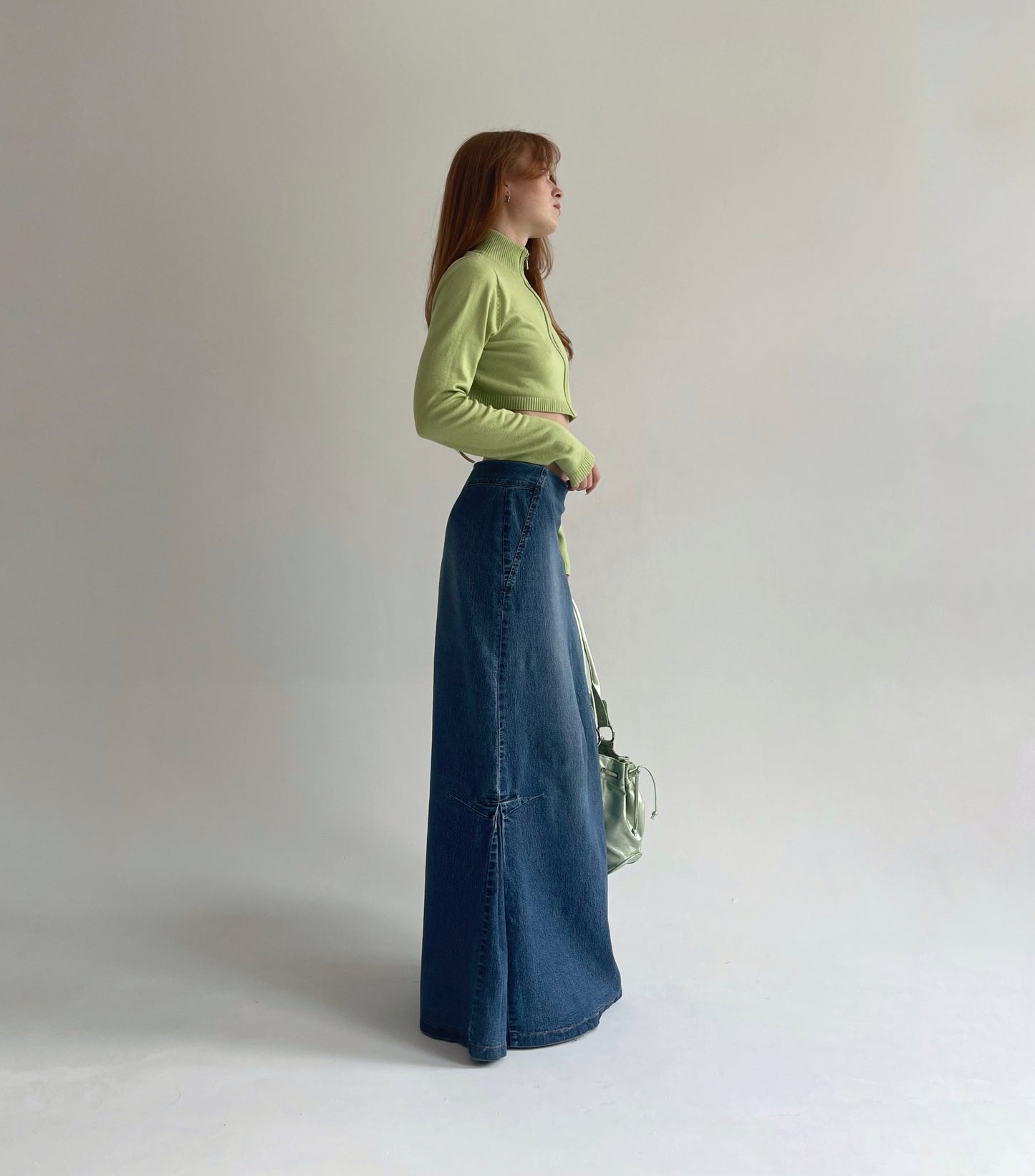 Vintage denim maxi skirt