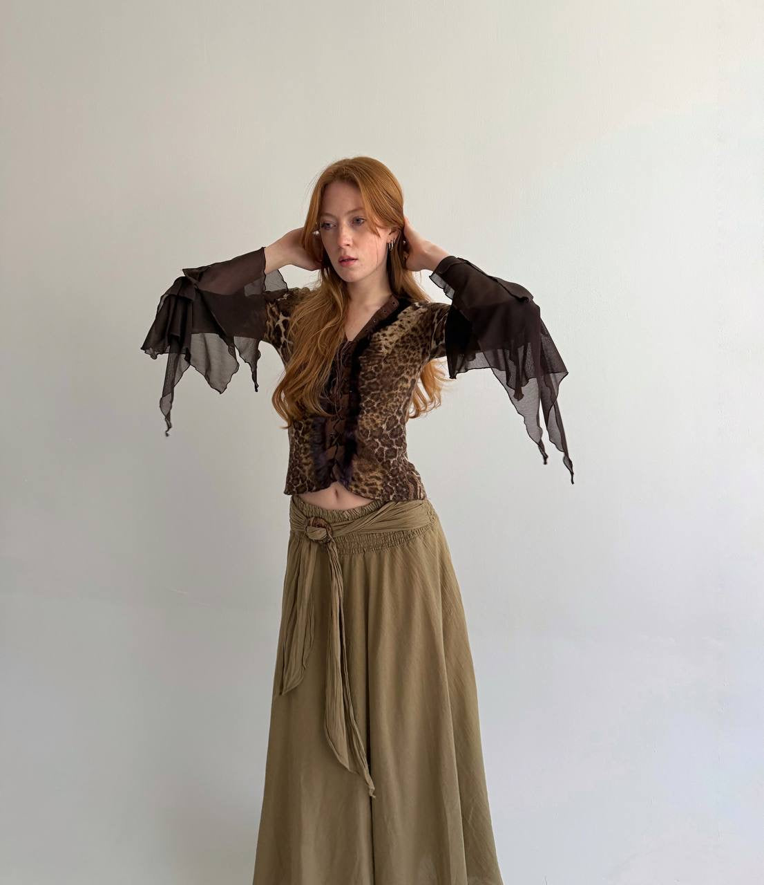 Vintage 100% cotton lightweight maxi skirt