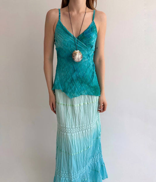 Vintage asymmetrical cami top with sequins