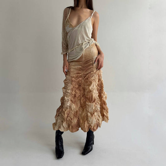 Vintage ruched washed skirt