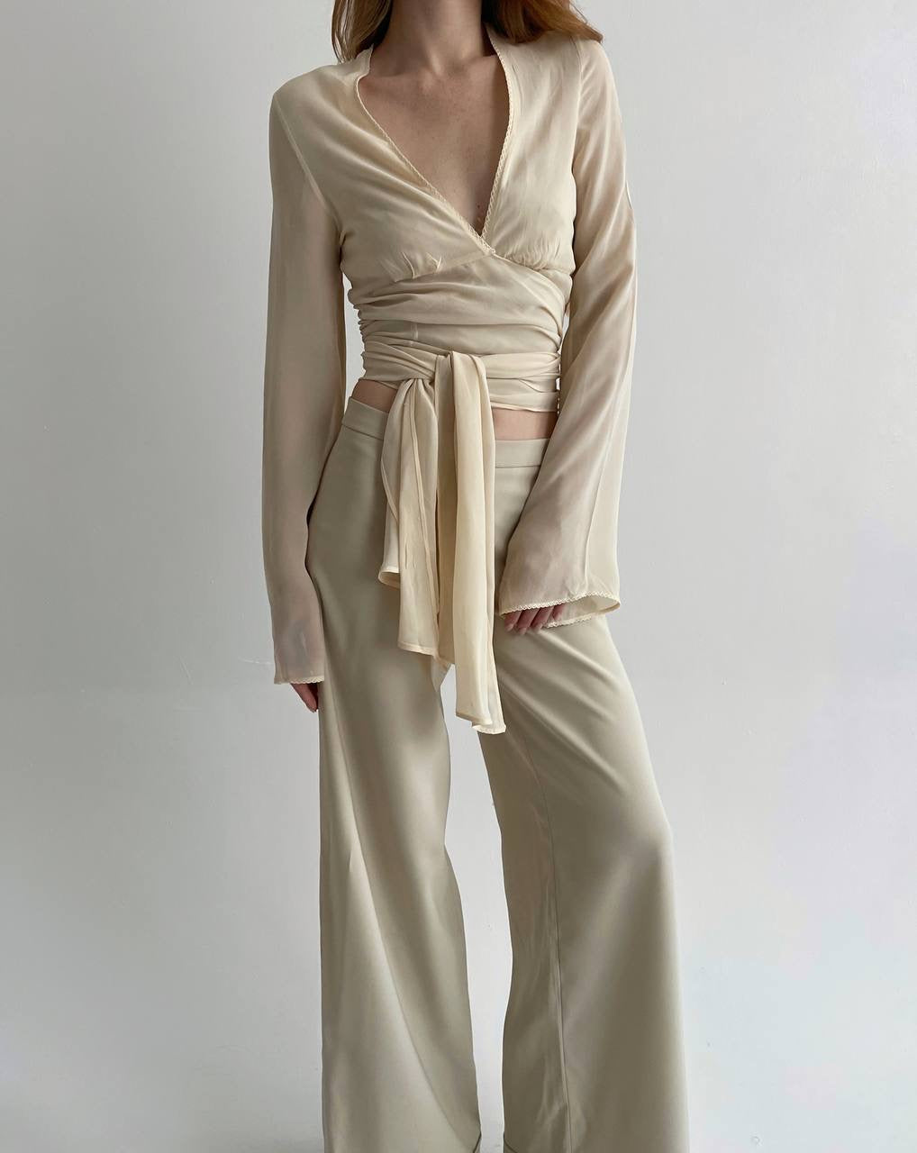 Vintage Plein Sud viscose wrap blouse