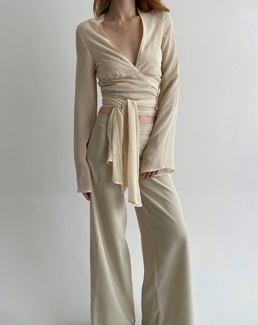 Vintage Plein Sud viscose wrap blouse