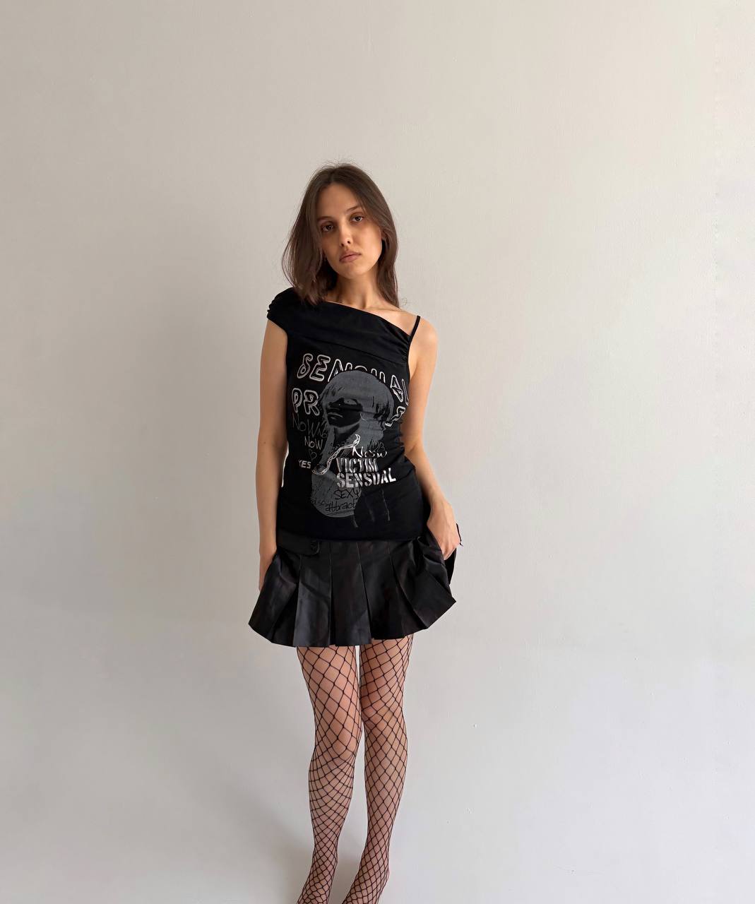 Vintage cotton asymmetrical blouse