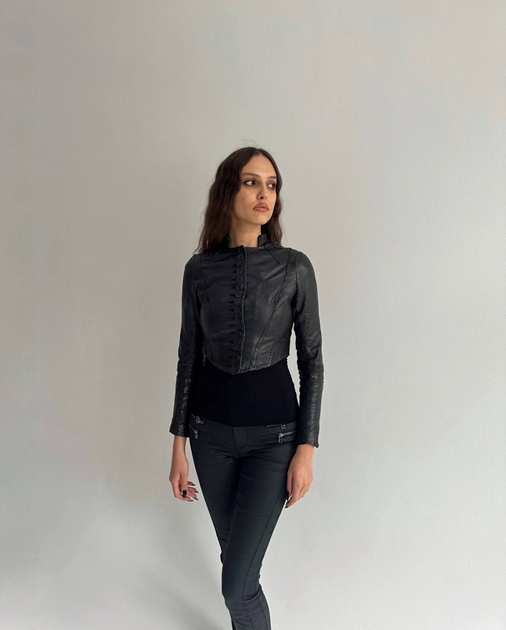 Avant garde genuine leather jacket