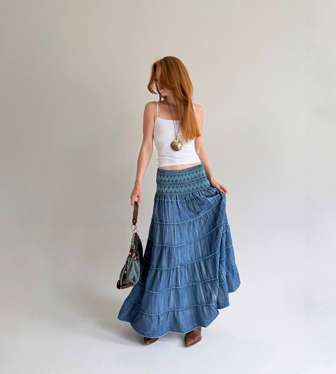 Vintage 97% cotton boho skirt