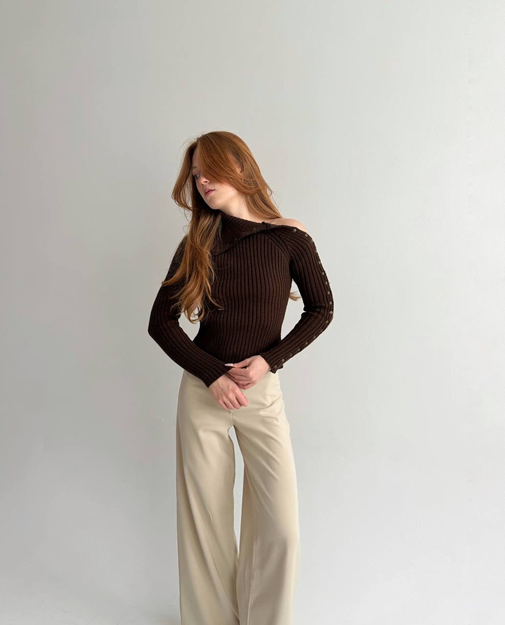 Vintage brown ribbed sweater