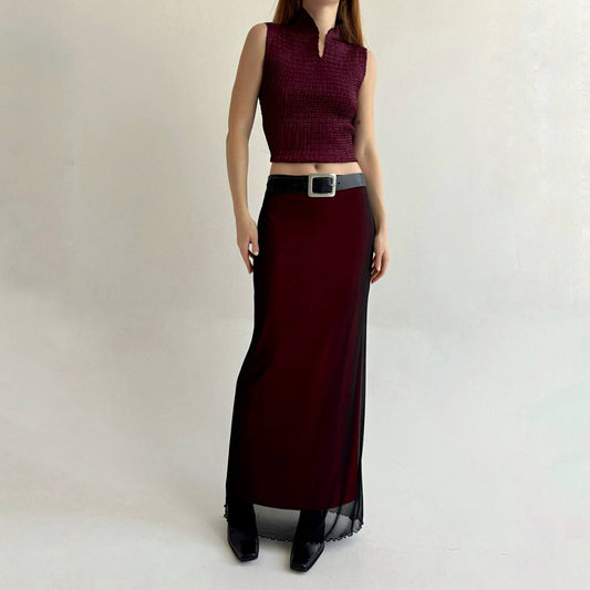 Vintage burgundy maxi skirt