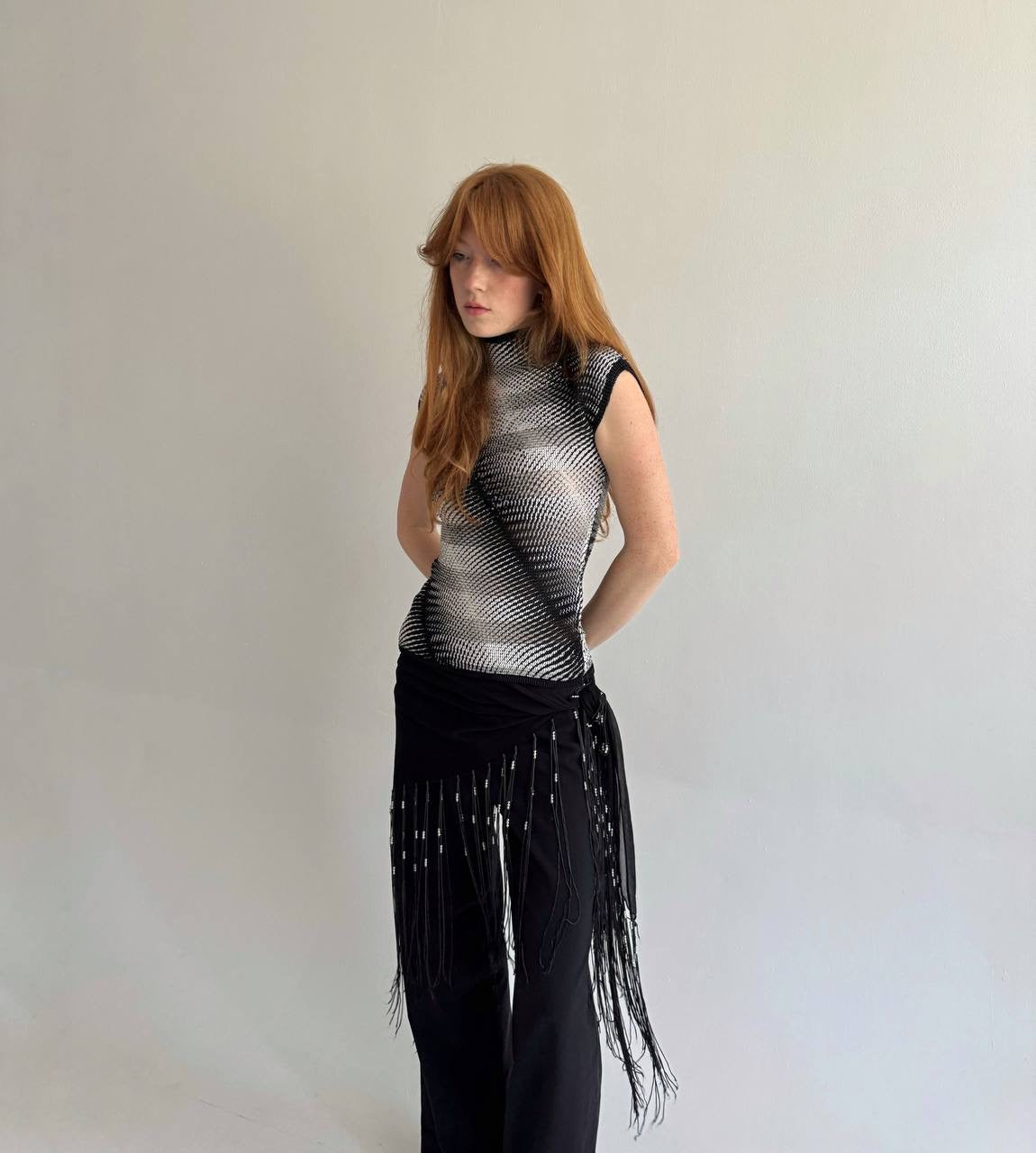 Vintage pleated crinkle blouse