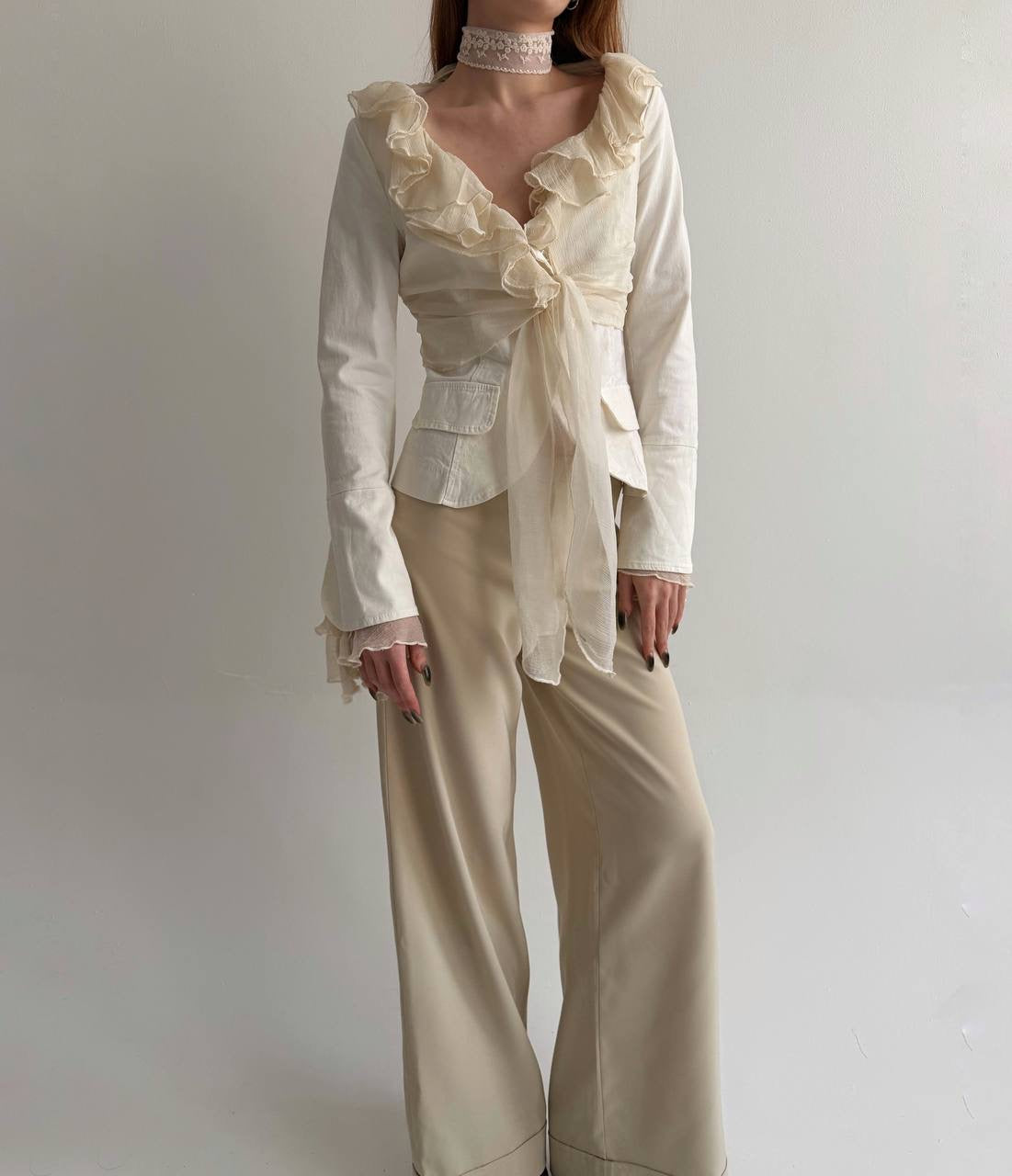 Y2K 97% cotton cream blazer
