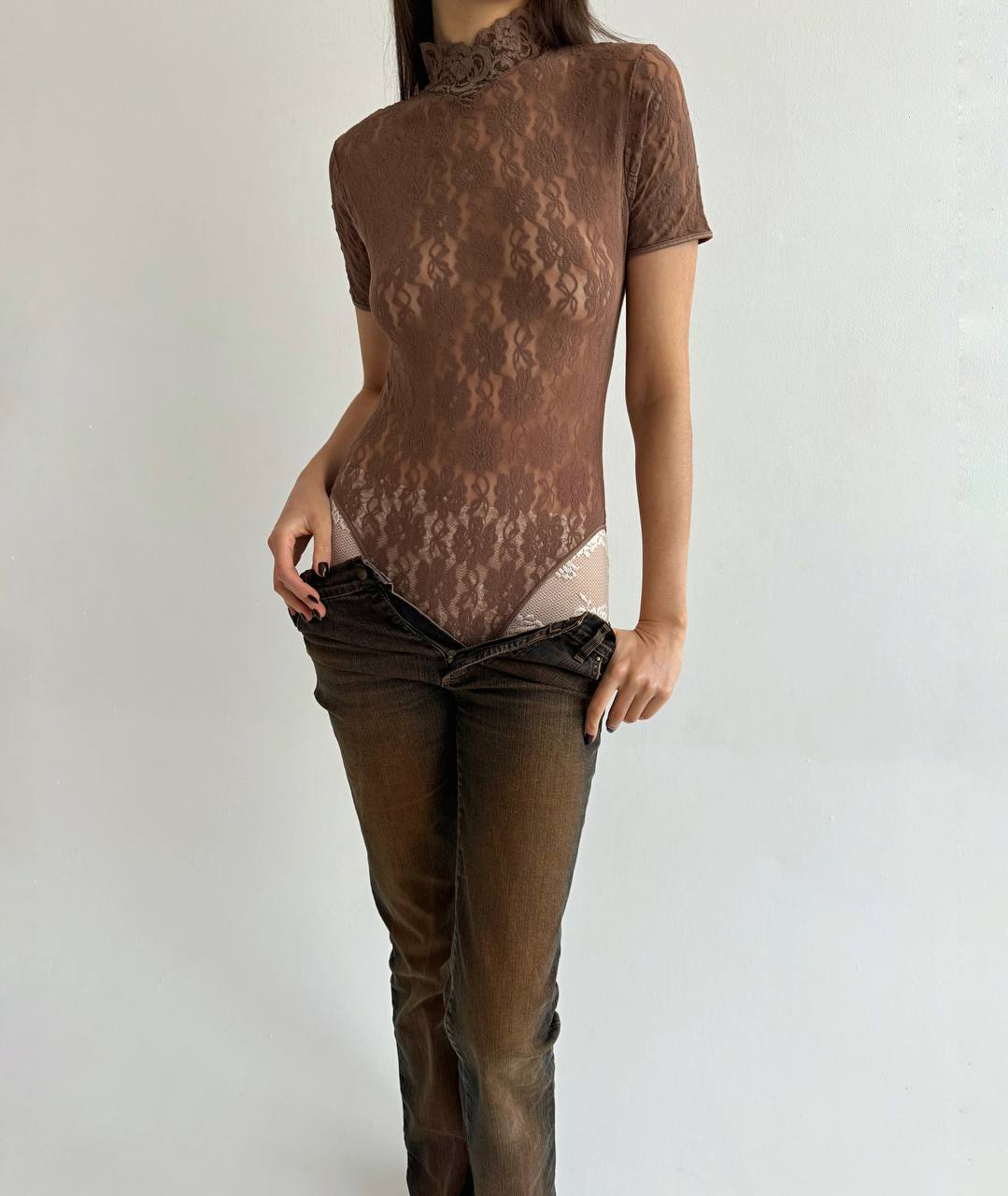 Vintage brown lace body