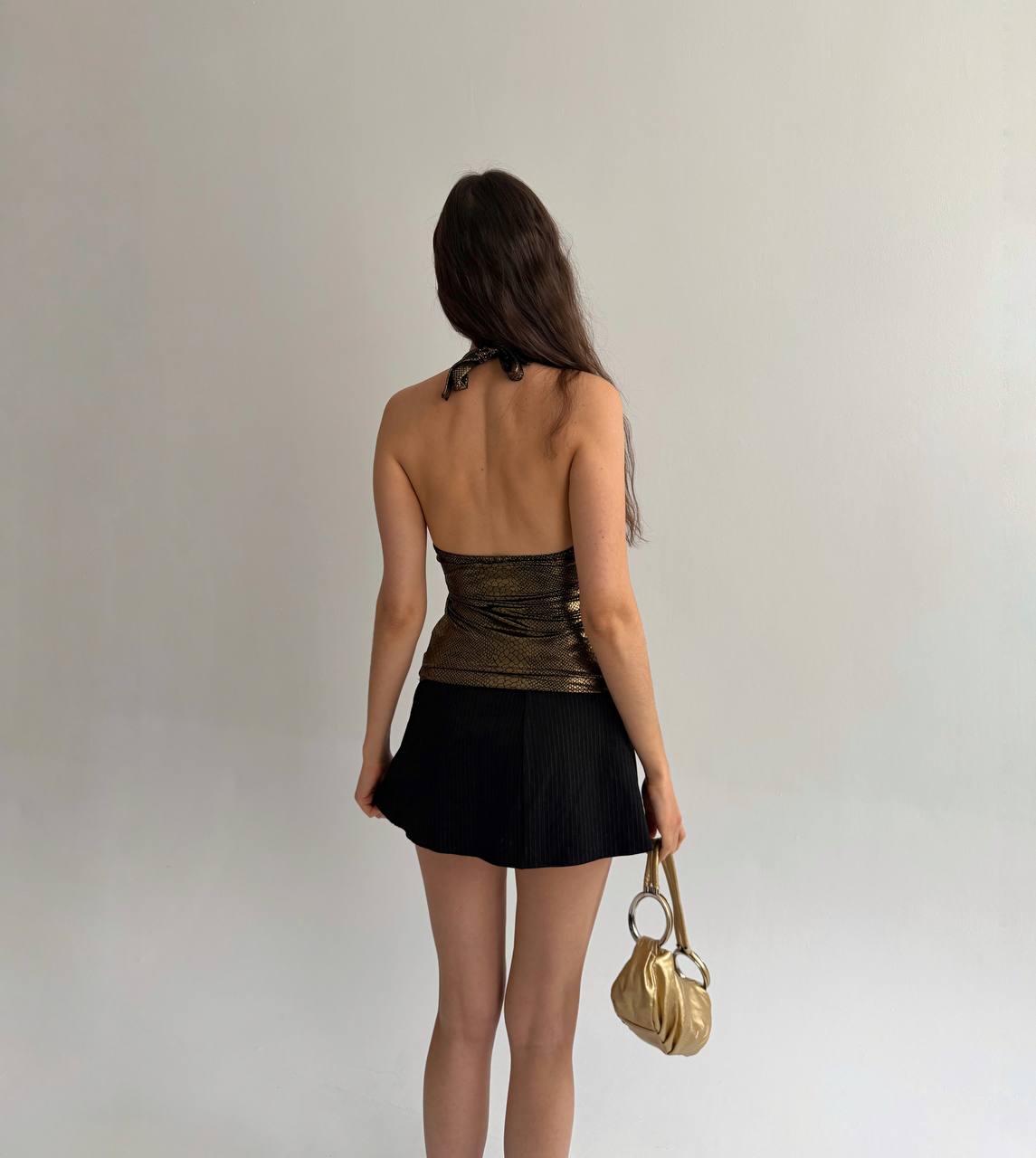 Vintage gold halter neck top