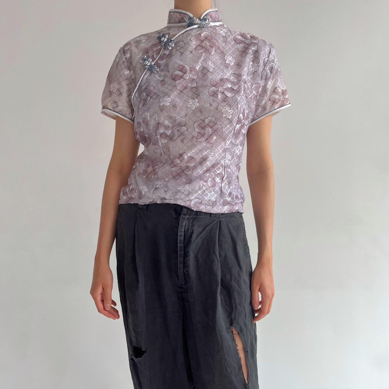 Vintage kimono blouse in purple
