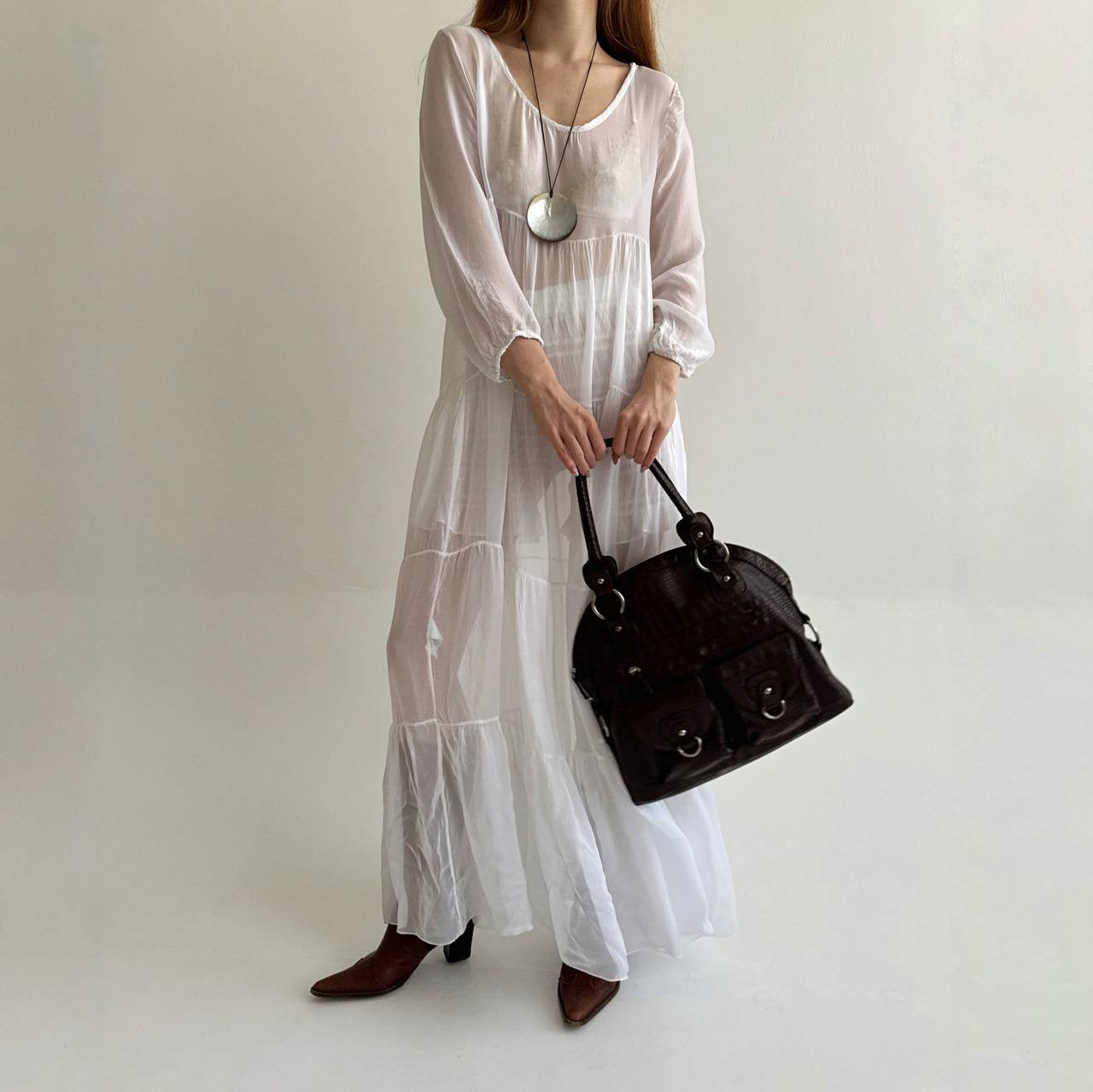 Vintage 30% silk 70% viscose super light and flowy dress