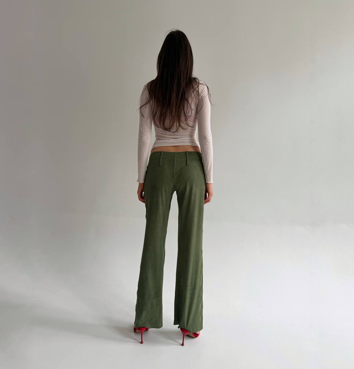 Vintage Plein Sud faux suede green pants
