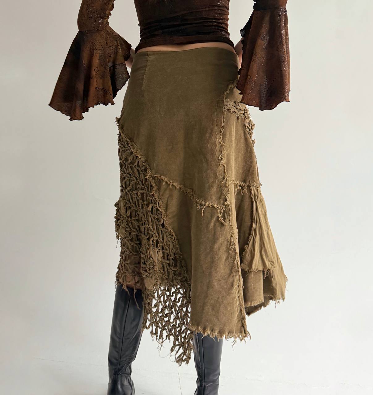 Vintage asymmetrical cotton skirt