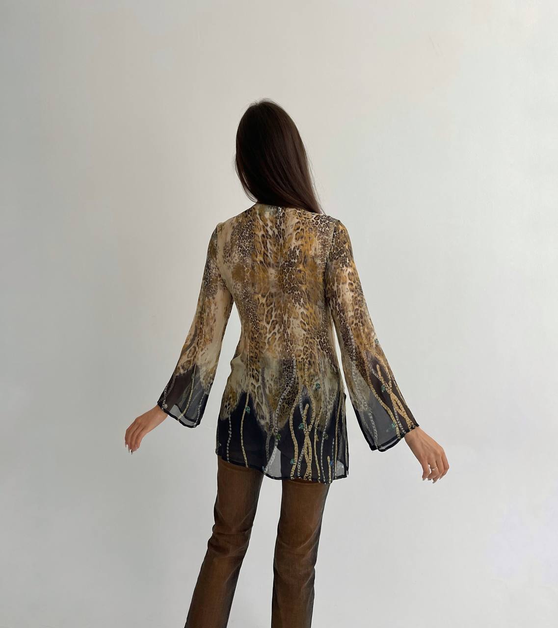 Vintage pure silk boho blouse