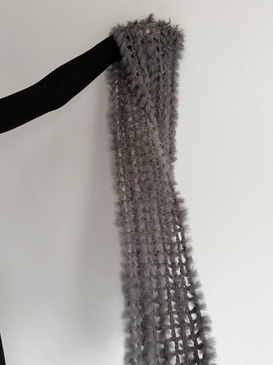 Vintage crochet 70% rabbit fur scarf