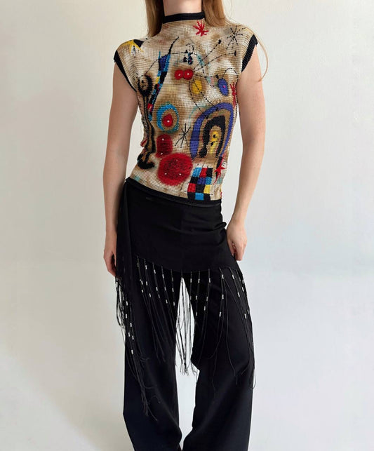 Vintage pleated avant garde blouse